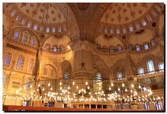 Inside the blue mosque